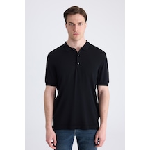 D's Damat Ds Damat Slim Fit Siyah Düz Örgü Yazlık Rayon Triko T-shirt 4hf069421001m 001