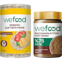 Wefood Keçiboynuzlu & Chialı Fıstık Ezmesi 300 G + Wefood Glutensiz Çok Tahıllı Patlak 100 Gr 8683347036936 Diğer