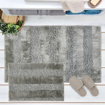 Soft Line 2'li Banyo Paspası - Gri - 60x90 Cm + 45x60 Cm Çok Renkli