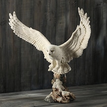 Veronese Koleksiyon Havalanan Beyaz Baykuş Figür 34cm