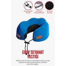 Viscofoam Cosy Ortopedik Seyahat Yastığı Visco Boyun Destekli Seyahat Yastığı - Mavi | Ergo Travel