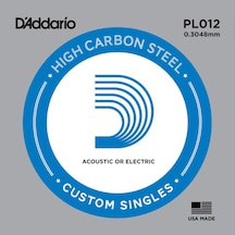 Daddario Pl012 Elektro & Akustik Tek Tel 0.012 İnç - Çelik