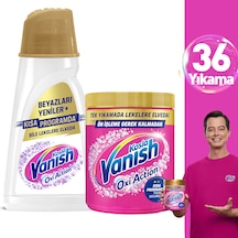 Vanish Oxi Action Deterjan Güçlendirici ve Leke Çıkarıcı Sıvı Kristal Beyaz 1 L + Toz Renkliler 480 Gr