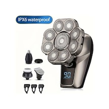 Uygun Olmak Erkekler İçin Mıguan 9'lu Elektrikli Saç Tıraşı Makinesi, Kablosuz Islak/kuru Kafa Tıraşı Makinesi, Döner Bıçaklı, Klipper, Burun Düzeltici, Fırça, Masaj Aleti, Dokuz Bıçaklı, Usb Şarj Edilebilir Lityum Pil 600mah