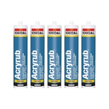 5 Adet Soudal Acryrub Silikonize Mastik 500 Gram Antrasit Gri