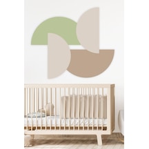 MSticker Yeşil Tonlarda Yarım Daireler Çocuk Bebek Odası Sticker Seti 85x100 Cm