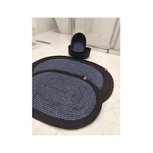 Jüt Hasır 4 Lü Banyo Paspas Takımı Bohem Tarzı Banyo Takımı Paspas:50x80/ 40x60 /sepetler 30x20x10 Kırçılmavi Siyah Kırçılmavi Siyah