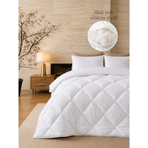 Yumuşak İthal Silikon Yorgan Çift Kişilik -microfiber Üst Kumaş Beyaz