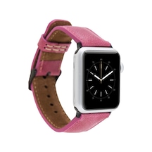 Bouletta Apple Uyumlu  Watch 38-40-41 MM Hakiki Deri Kordon Pembe