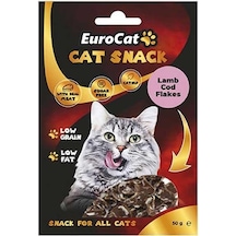 Eurocat Düşük Tahıllı Kuzu Etli Morina Balıklı ve Catnipli Yetişkin Kedi Ödülü 50 G
