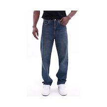 Freemen Erkek Baggy Bol Kesim Kot Pantolon Lacivert