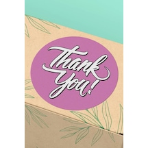 Lila Thank You Kargo Sticker 3x3cm St2165 Çok Renkli