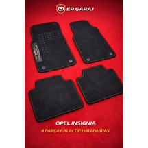 Opel Insignia 4 Parça Siyah Halı Paspas Seti Kalın Tip
