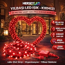 Yılbaşı Led Işık İp Led 10 Mt Kırmızı Sabit Ip65 Kırmızı Kablo Kablo Al-80 Kırmızı