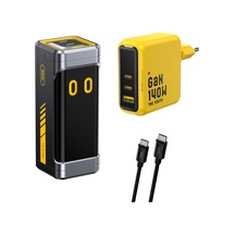 Aohi Starship 10.000 Mah 210w Powerbank, Youth 3 Portlu 140w Şarj Adaptörü Seti Siyah