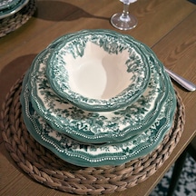 Velour Green Fulya Yemek Seti 24 Parça Yeşil