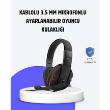 Kırmızı Kulaklık Mikrofonlu Ayarlanabilir Konforlu Tasarımlı Çok Renkli