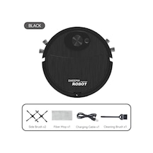 Elektrikli Süpürge Usb Şarj Süpürme Robotu Paspas Makinesi Pet Saç Sert Zemin Type 1 Black Siyah