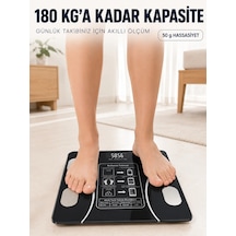Dijital Akıllı Cam Baskül Mobil Uygulama Destekli Vücut Analiz Tartısı 180 Kg