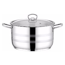 Berlin Gastro Cam Kapaklı 30 Cm Çelik Tencere