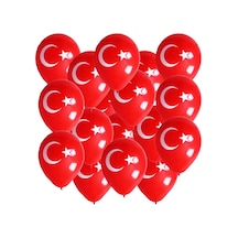 Bayrak Balon Türk Bayraklı Baskılı Balon Bayram Süsü - 50 Adet