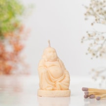 Oturan Buddha Temalı Doğal Soya Wax Mum Turuncu
