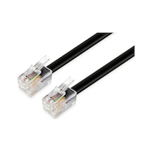 Yassı Telefon Kablosu - Rj11 - 2 Pin - 5 Metre - Siyah