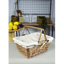 Sepetçibaba Çift Kulplu Hasır Genel Amaçlı - Piknik Sepeti Dikdör