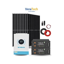 Veratech Bağ Evi Solar Paketi 5500w Güneş Paneli, 8kw İnverter, 10kw Lityum Batarya