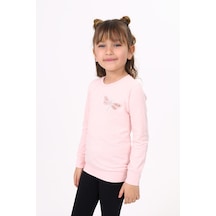 Toontoy Kids Toontoy Kız Çocuk Yusufcuk Nakışlı Tişört Pudra