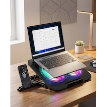 Mey İthalat Rgb Fanlı Laptop Soğutma Standı Usb Girişli Notebook Yükseltici