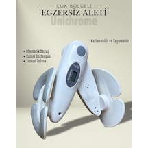 İç Bacak Egzersiz Aleti Kegel Pelvik Kas Cihazı Kalça Kol Sıkılaştırıcı Sayaçlı Kalori Ölçer Beyaz