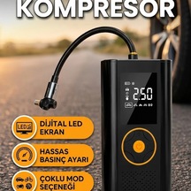 Led Ekranlı Dijital Hava Kompresörü Otomatik Basınç Kontrolü Taşınabilir Lastik Şişirme Cihazı