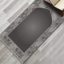 Evaşk Namazlık Dokuma Halı Kaymaz Muslumana Seccade66x113 Gri EVASK810C66