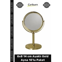 Özel Üretim Hediyelik Nişan Nikah Bebek Mevlüt Sünnet Şık 8x8 14 Cm Ayaklı Gold Ayna 10'lu Paket