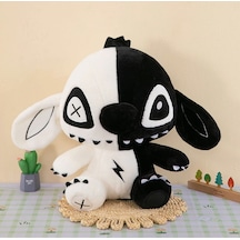 Gost Stitch Peluş Oyuncak Siyah Gözlü Siyah Beyaz Stich Peluş 20cm Çok Renkli