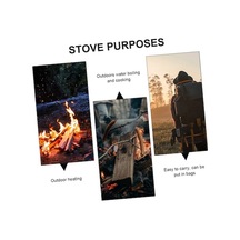 Jzcat Katlanır Soba Taşınabilir Yakıt Brülörü Seyahat Sobası Altın - Gümüş