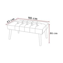 Acı Kahve Deri Kapitone Bank Bench Oturma Pufu Modern Salon Antre Puf Önü Koltuk 90 45