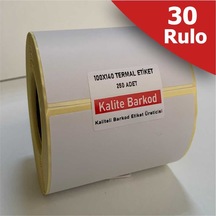 100X140 Termal Etiket 30 Rulo Barkod Etiket Kalite Barkod