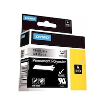 Dymo Rhino Pro Sabit Polyester Şerit 19Mmx5.5M Metalikgri/Siyah