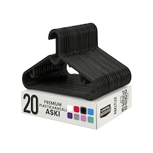 20 Adet Slim Plastik Elbise Askısı, Gardrop İçin Alan Tasarruflu Pantolon Gömlek Ceket Etek Askısı, Kıyafet Askısı, 38.5 Cm X 18 Cm 20, Siyah 4 Renk