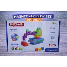 Magnet Yapı Blok Seti 96 Parça Manyetik Stem Eğitici Zeka Ve İnşa Oyuncak Seti