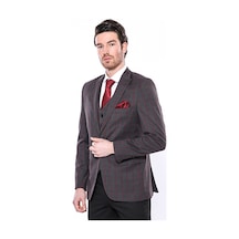 Wessi Ekose Füme Slim Fit Erkek Ceket 001