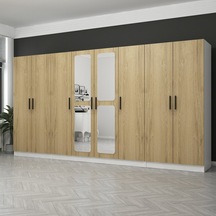 Kale 8 Kapaklı Aynalı 2ç Dolap - Pera Ceviz 210cm