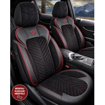 Mazda 2 Shine Siyah Kırmızı Tay Tüyü Oto Koltuk Kılıfı Tam Set-kolay Montaj-terletmez-ortopedik 2003-2014