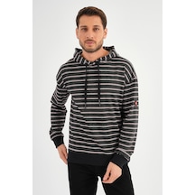 Alexandergardı Çizgili Kapüşonlu Sweatshırt Unx-00242 001