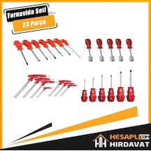 23 Parça Yıldız Düz Tornavida + Tork Tornavida + Lokma Takımı + T Alyan Tornavida Seti