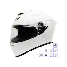 My Helmets Mks001-pw Yarış Spoiler Güneş Vizörlü Şeffaf Full Face Motosiklet Kaskı Çok Renkli