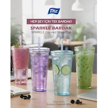 Sparkle Cam Şişe, 750 Ml Kapasiteli, Mavi Çok Renkli