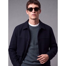 Lcw Vision Lacivert Regular Fit Gömlek Yaka Erkek Kaşe Mont